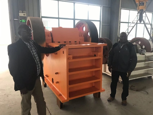 55Kw Hard Granite Small Rock Crushing Machine PE500 * 750 Yellow White