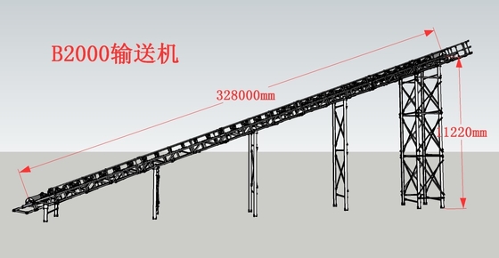 Przenośnik taśmowy do przenoszenia rudy żelaza 200 kW Szerokość 1200 mm Transport górniczy Odporny na ciepło