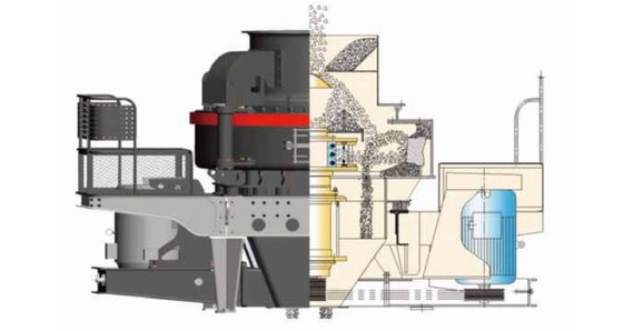 Maszyna do produkcji piasku 160Kw 540 TPH, kamień kwarcowy VSI pionowy impaktor wału